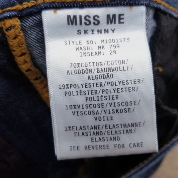 Miss me skinny stretch jeans size 27 - Picture 6 of 7